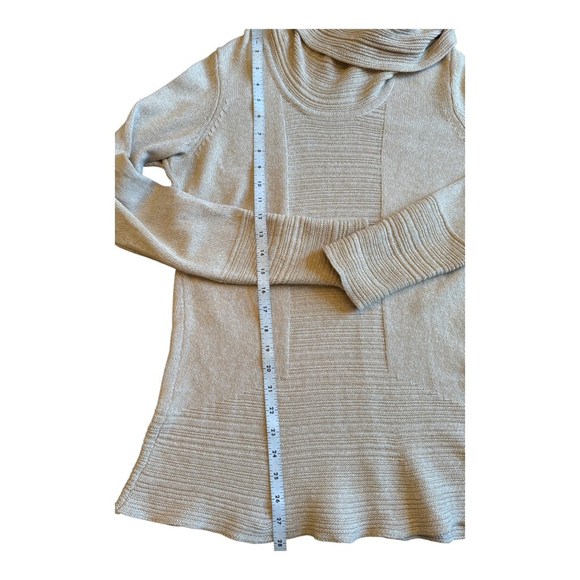 Women's Calvin Klein Beige Cowl Neck Sweater Tunic Size Medium M - Picture 8 of 9